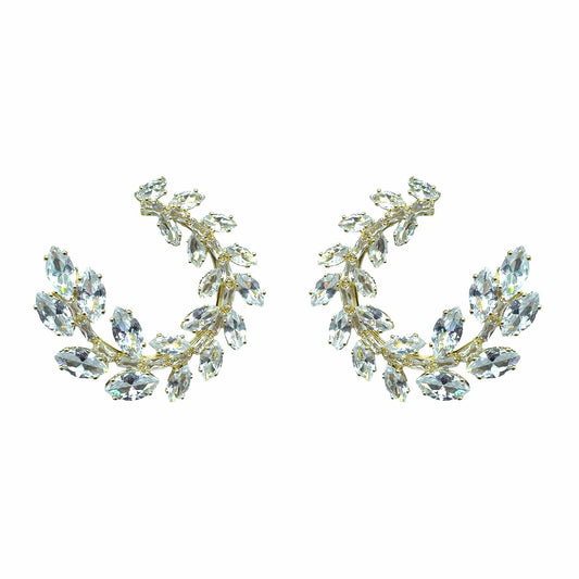 Palestro Milano Orecchini Gold Semicerchio di Piume