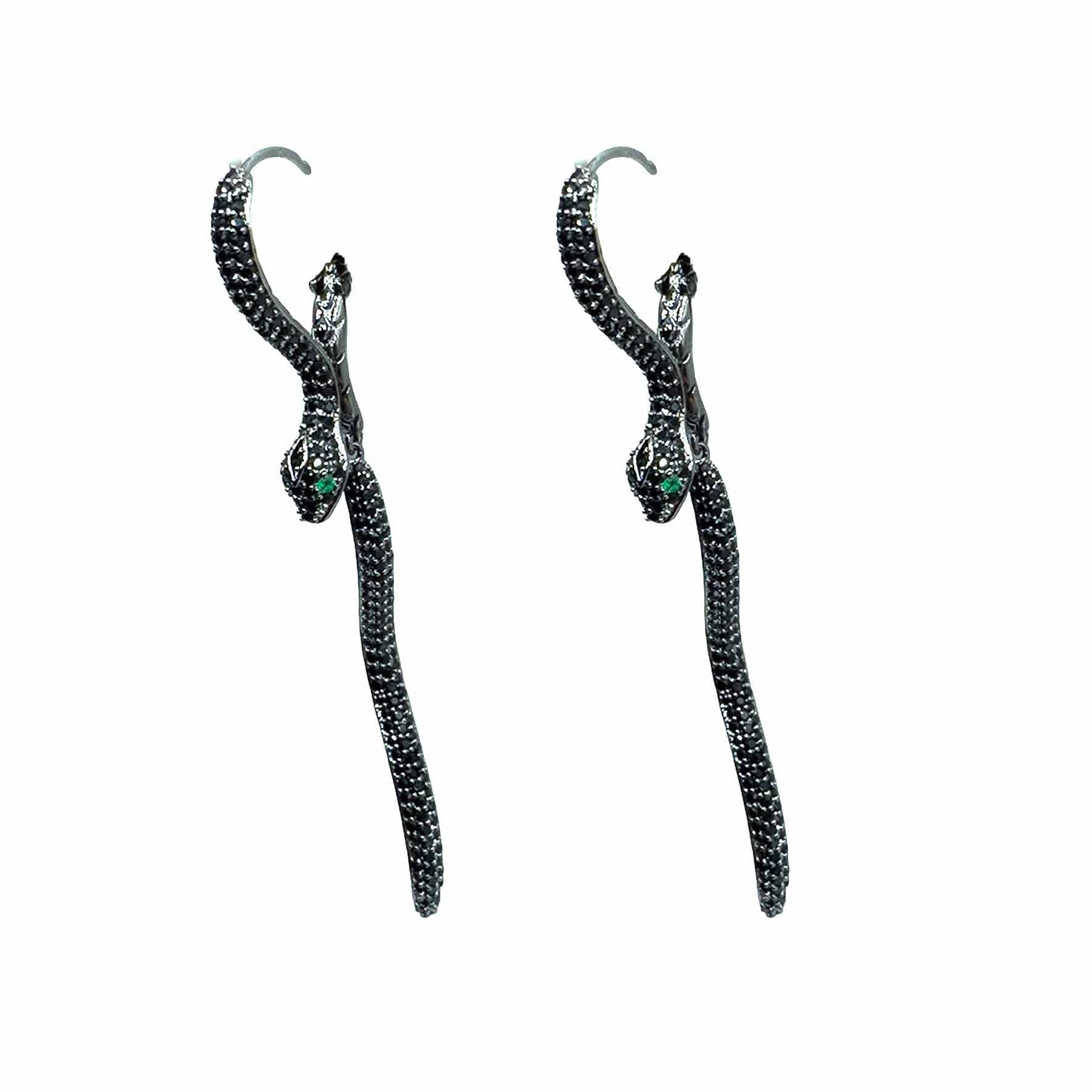 Palestro Milano Orecchini Black Serpente di Pavè