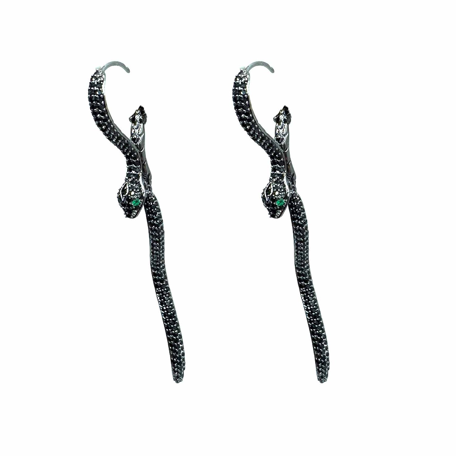 Palestro Milano Orecchini Black Serpente di Pavè