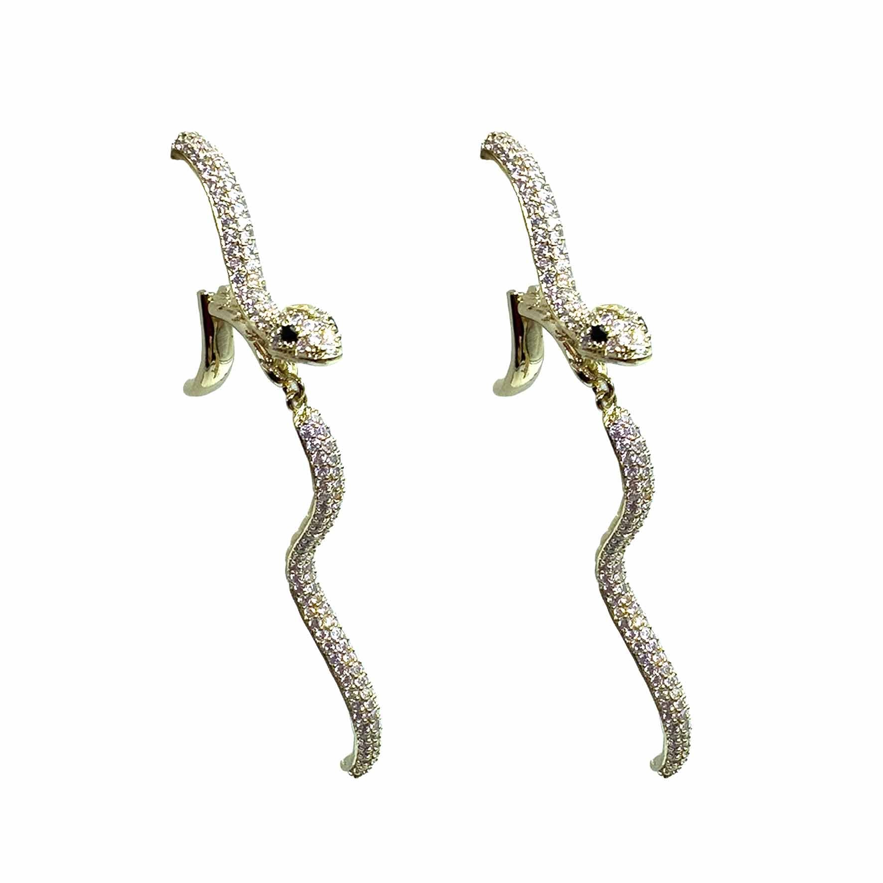 Palestro Milano Orecchini Gold Serpente di Pavè
