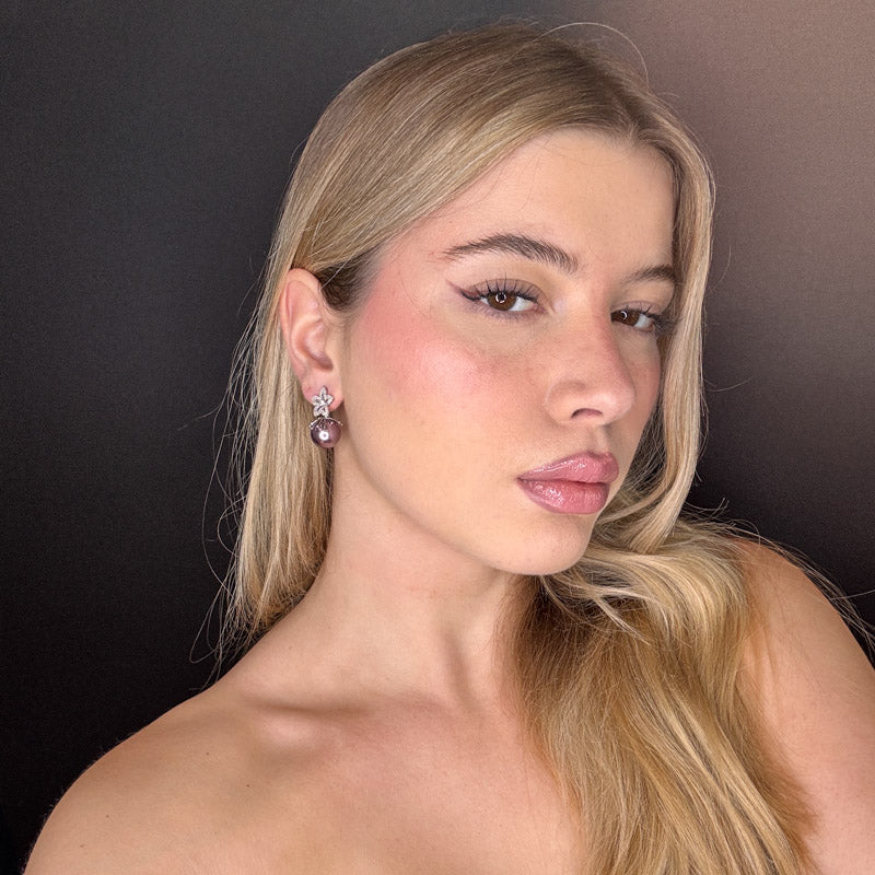 Stellina di pavè con perla