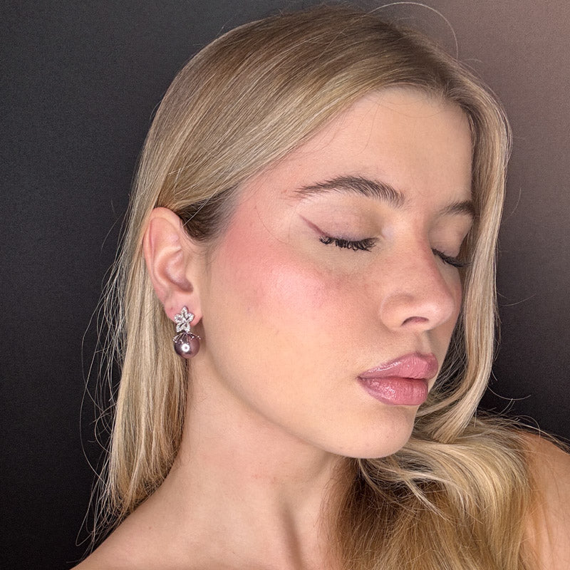 Stellina di pavè con perla