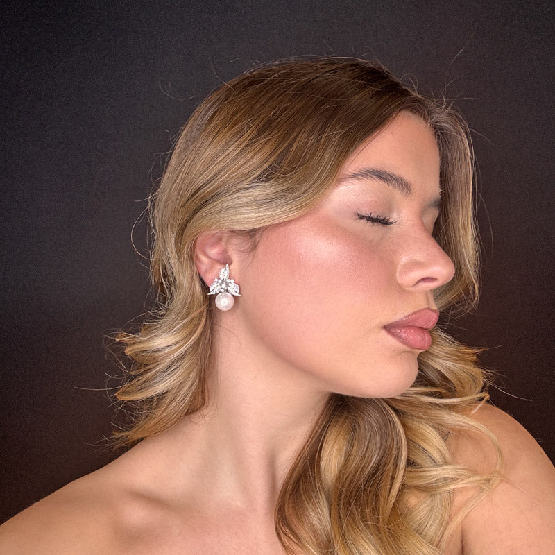 Palestro Milano Orecchini Trifoglio con Perla