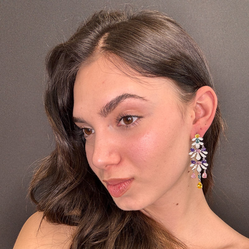 Palestro Milano Orecchini Multicolor Trionfo di Pietre &amp; Zirconi