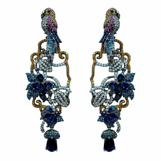 Palestro Milano Orecchini Trionfo di Pappagalli di Pavè