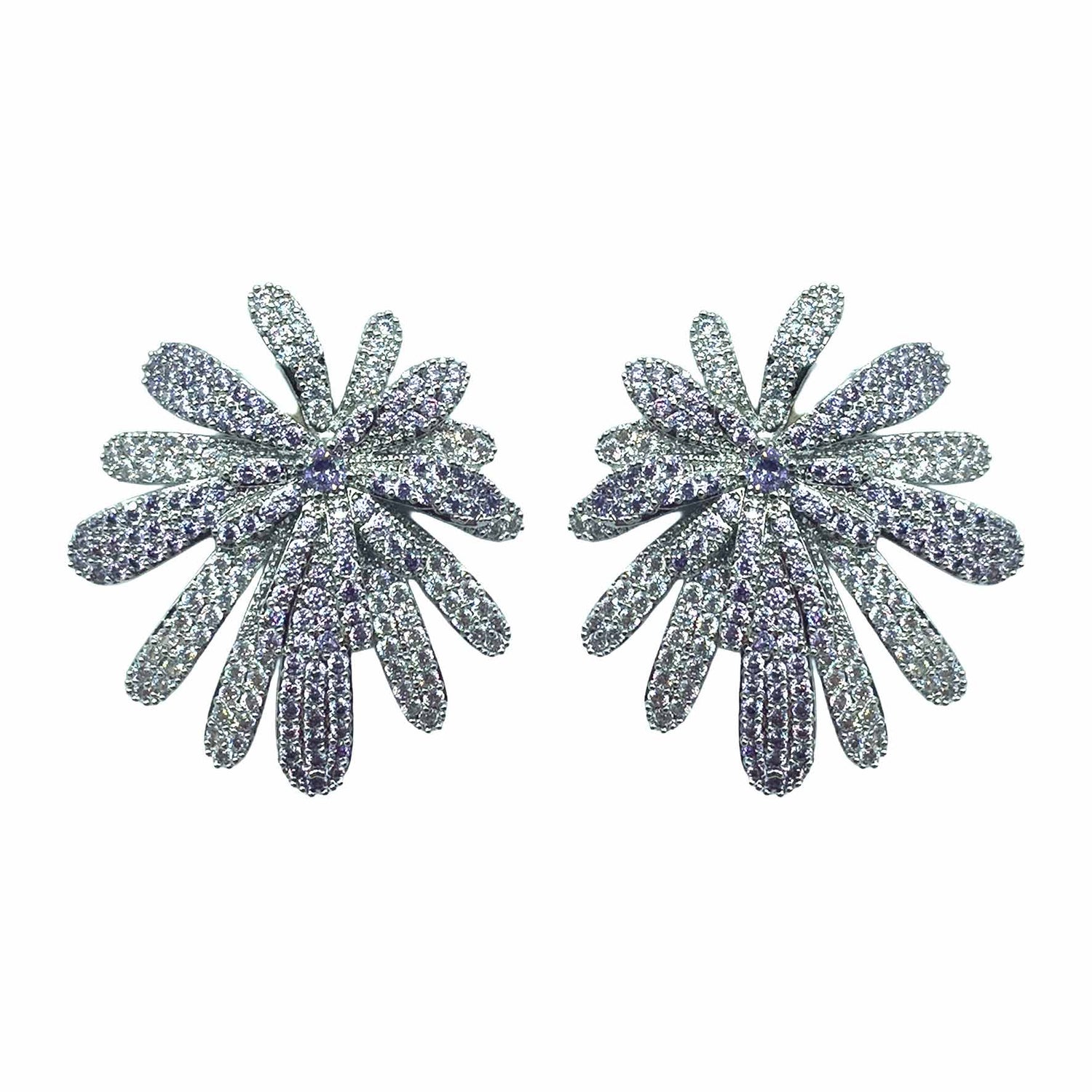 Palestro Milano Orecchini Silver Lillac Tripudio di Pavè