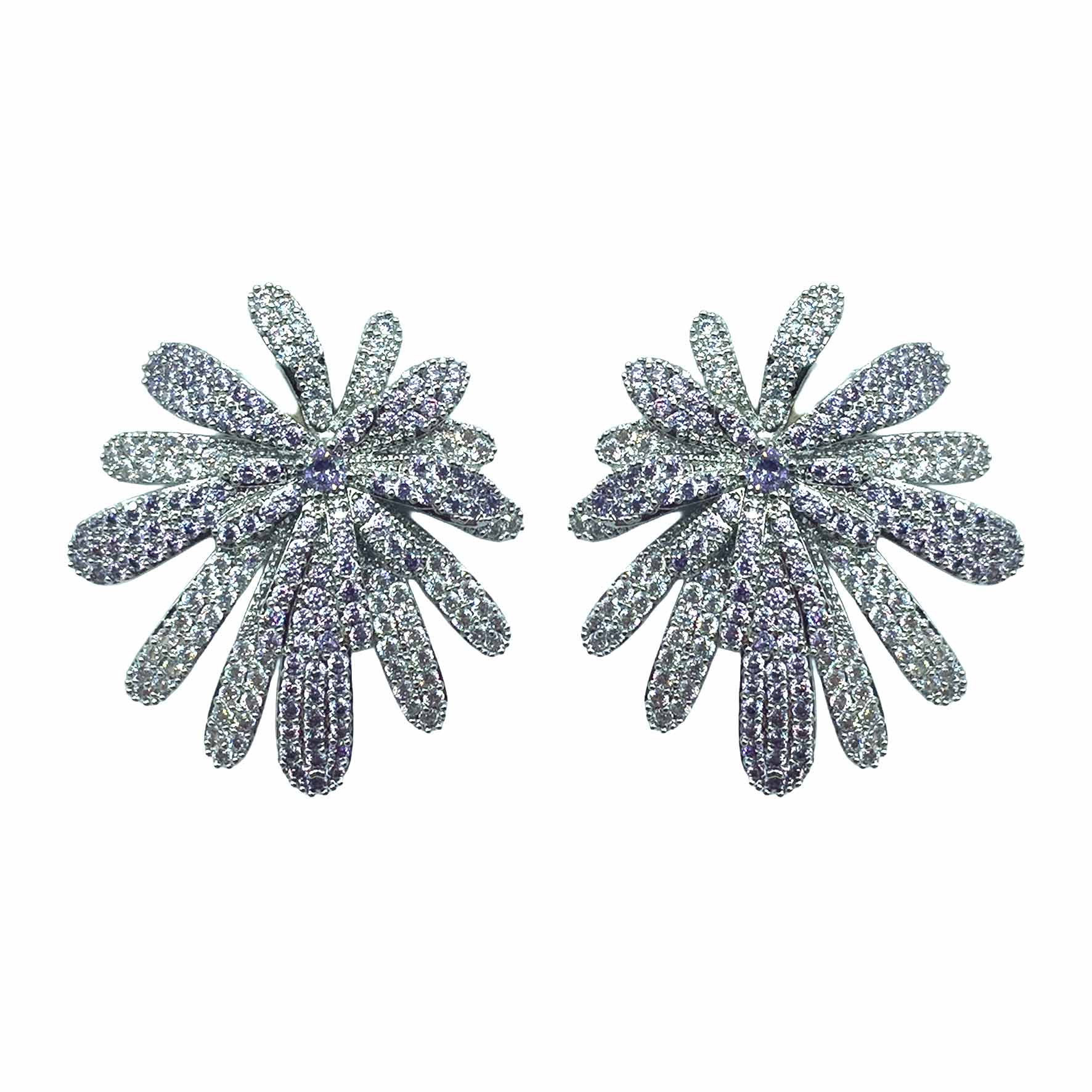 Palestro Milano Orecchini Silver Lillac Tripudio di Pavè