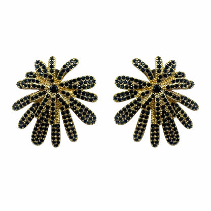 Palestro Milano Orecchini Gold Black Tripudio di Pavè