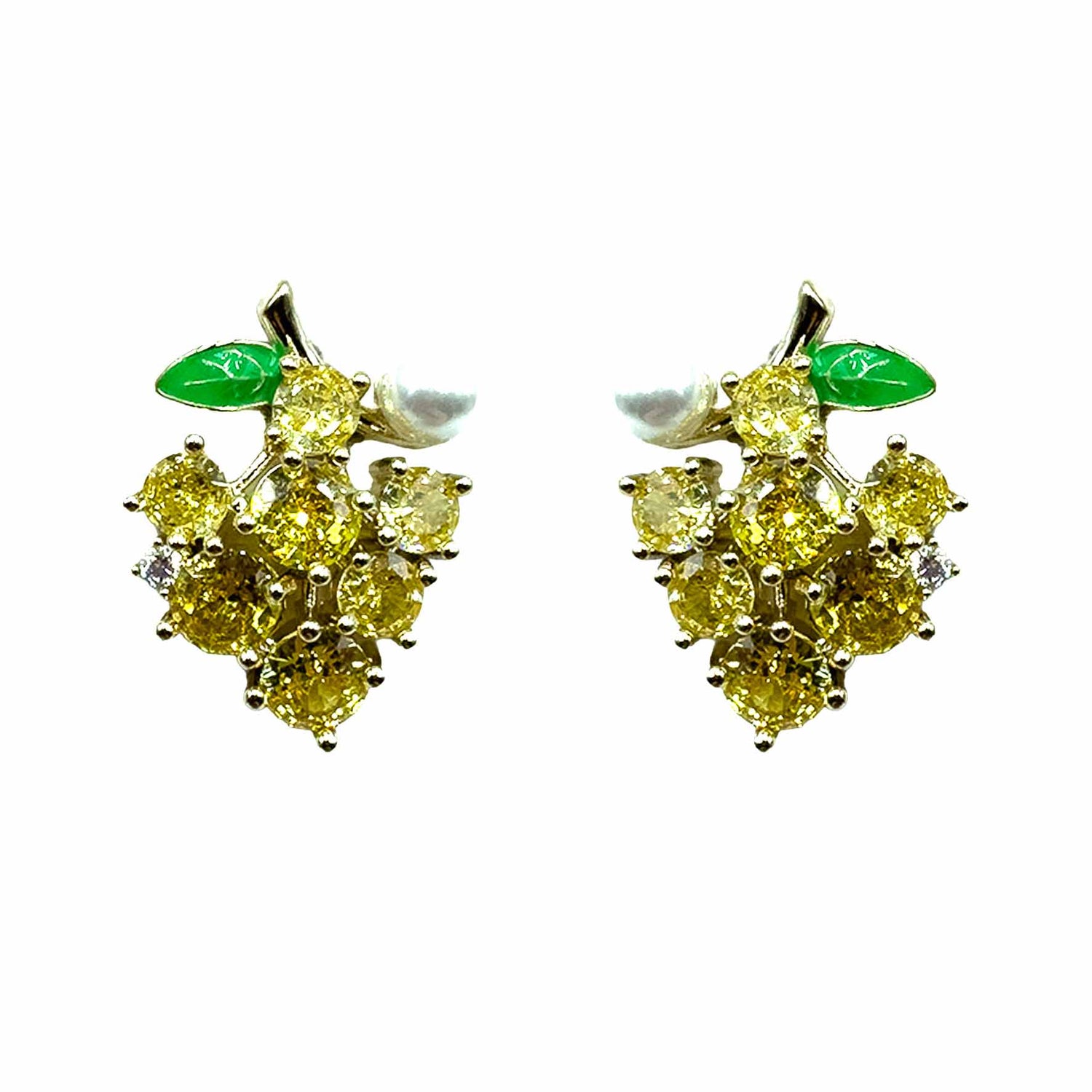 Palestro Milano Orecchini Base Gold - Giallo Uva &amp; Perlina