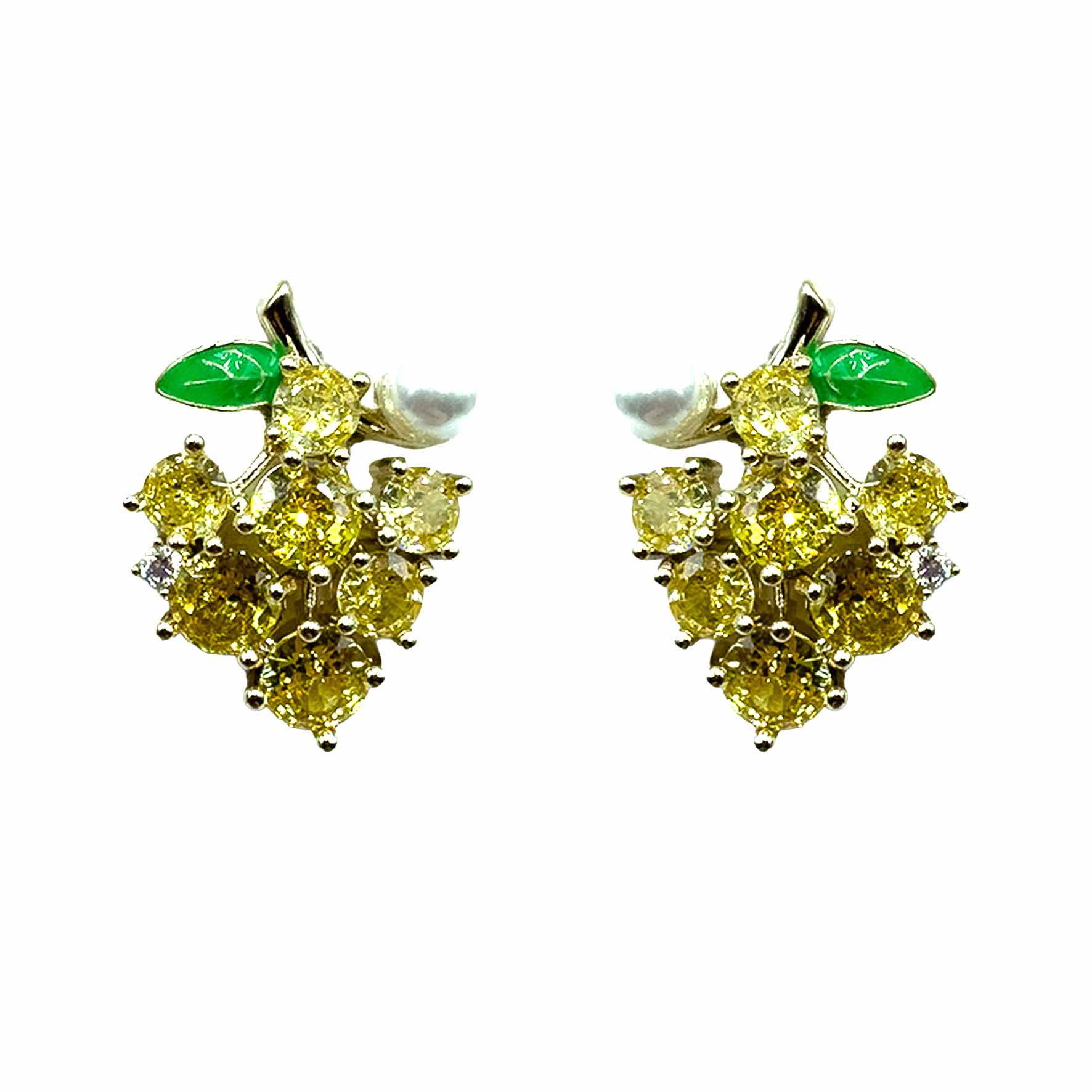 Palestro Milano Orecchini Base Gold - Giallo Uva &amp; Perlina