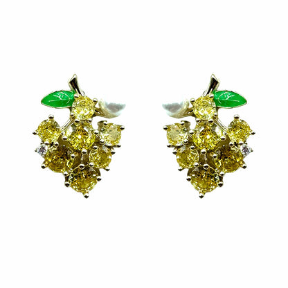 Palestro Milano Orecchini Base Gold - Giallo Uva &amp; Perlina