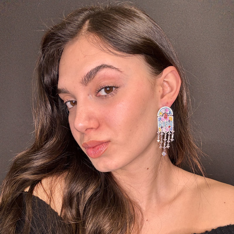 Palestro Milano Orecchini Vetrate di Cristallo