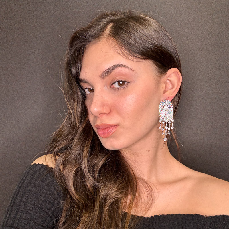 Palestro Milano Orecchini Vetrate di Cristallo