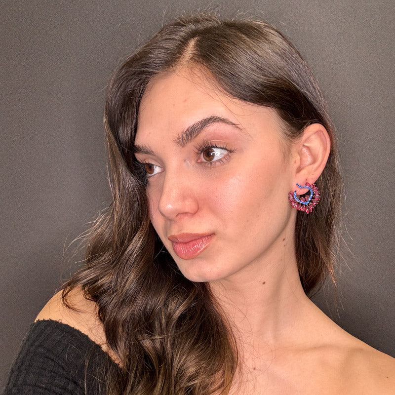 Palestro Milano Orecchini Virgola Blu Rubino