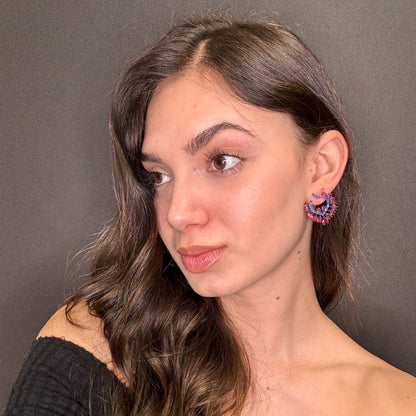 Palestro Milano Orecchini Virgola Blu Rubino