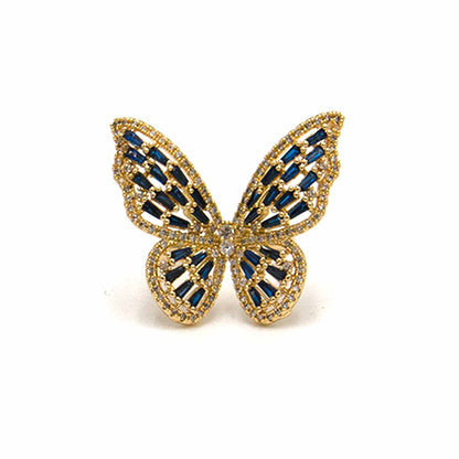 Palestro Milano Anelli Gold Blu Ali di Farfalla