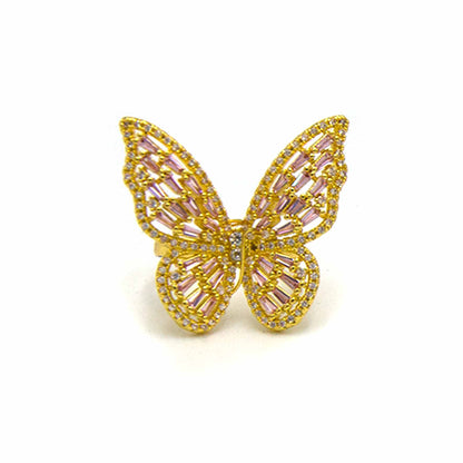 Palestro Milano Anelli Gold Pink Ali di Farfalla
