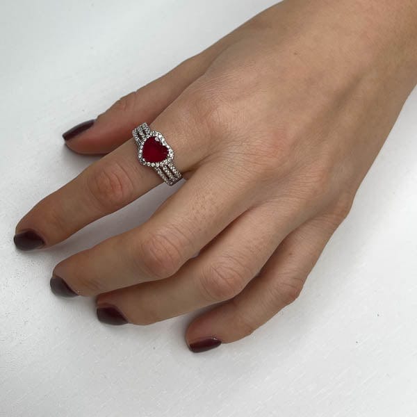 Palestro Milano Anelli Gold / Rosso Rubino / 7 us (17mm) Anello Cupido - trio