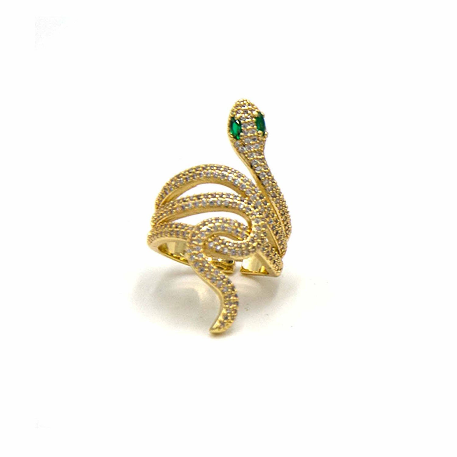 Palestro Milano Anelli Occhi grandi / Gold Anello Serpente di Zirconi