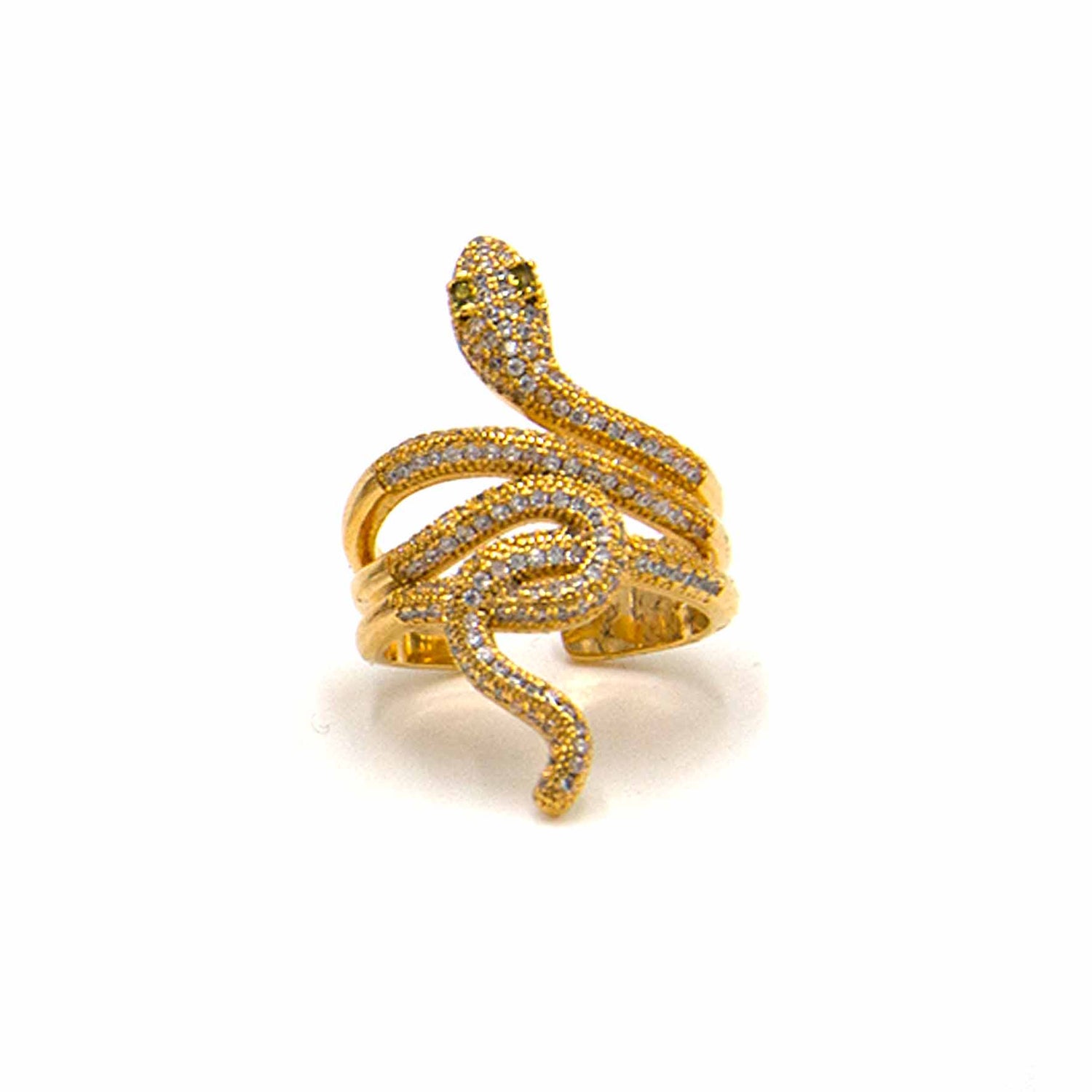 Palestro Milano Anelli Occhi piccoli / Gold Anello Serpente di Zirconi
