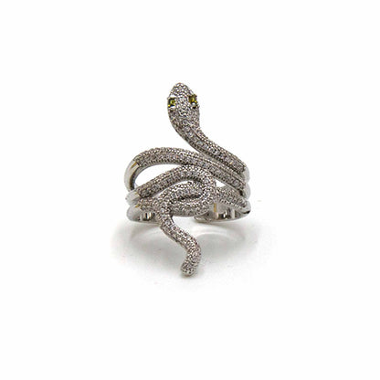 Palestro Milano Anelli Occhi piccoli / Silver Anello Serpente di Zirconi