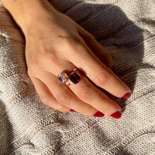 Palestro Milano Anelli Silver / Cristallo Quadratino