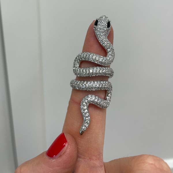 Palestro Milano Anelli Silver - Occhi Neri Serpentello