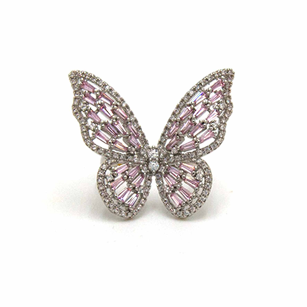 Palestro Milano Anelli Silver Pink Ali di Farfalla