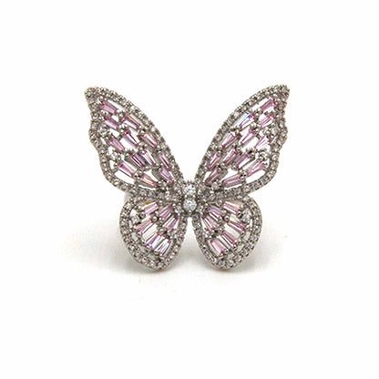Palestro Milano Anelli Silver Pink Ali di Farfalla