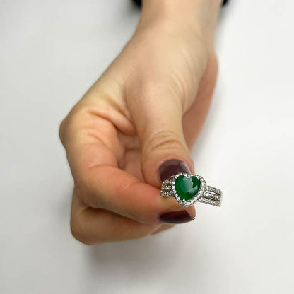 Palestro Milano Anelli Silver / Verde Smeraldo / 5 us (16mm) Anello Cupido - trio