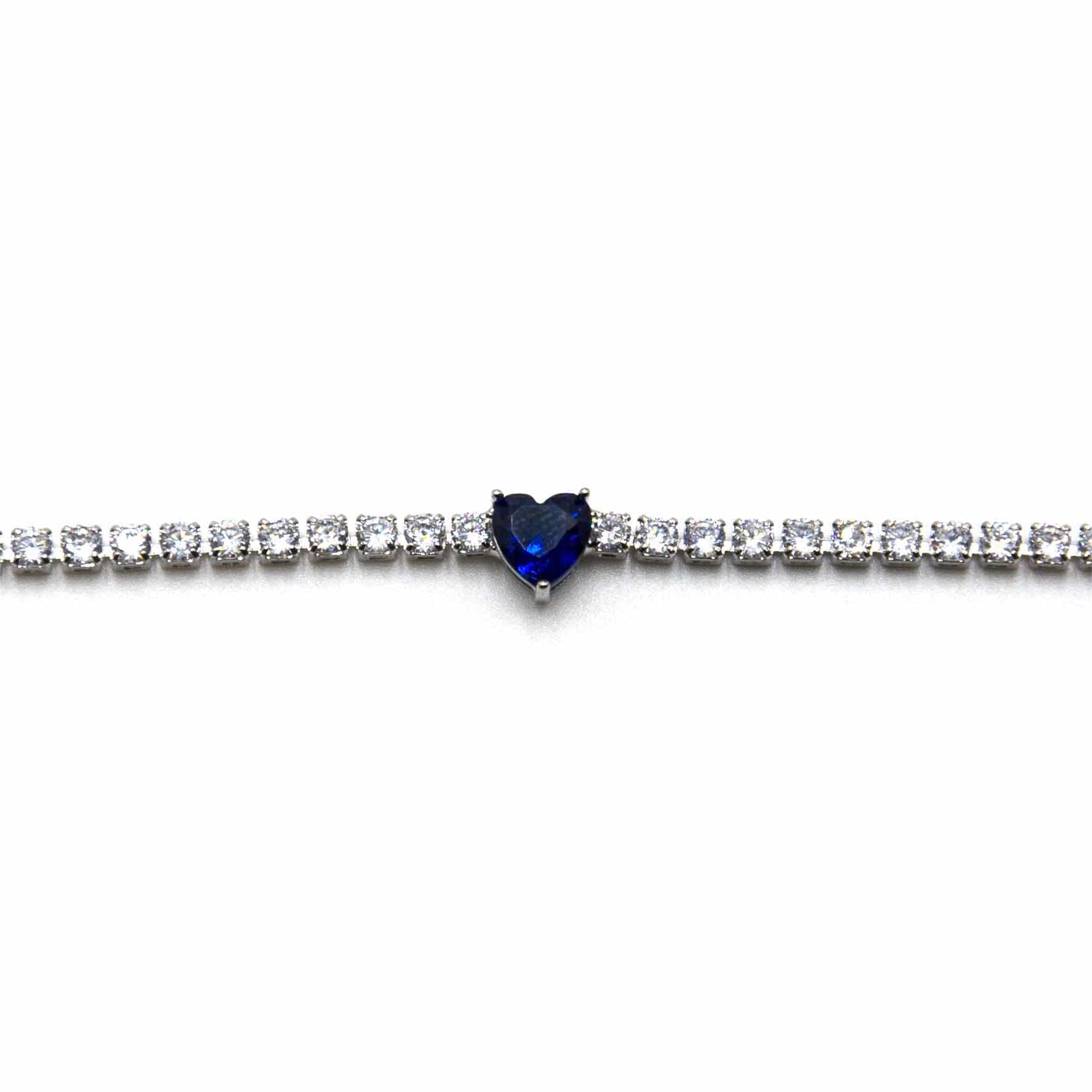 Palestro Milano Bracciali Blu Zaffiro Bracciale Tennis cuore