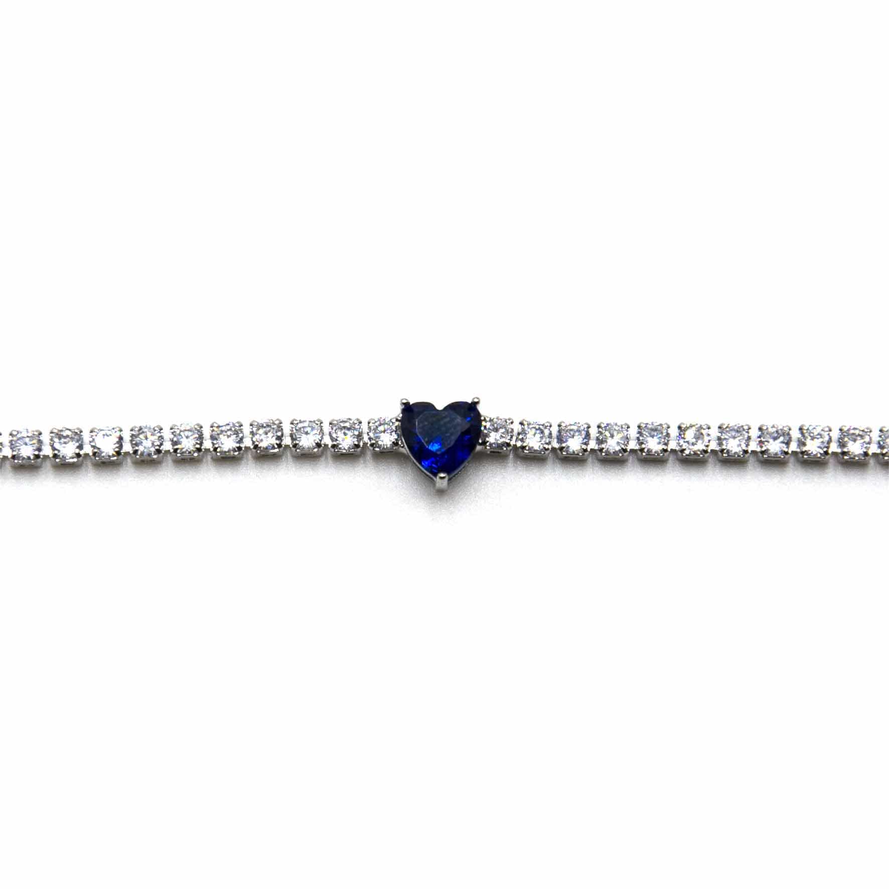 Palestro Milano Bracciali Blu Zaffiro Bracciale Tennis cuore
