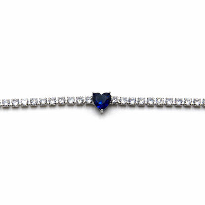 Palestro Milano Bracciali Blu Zaffiro Bracciale Tennis cuore