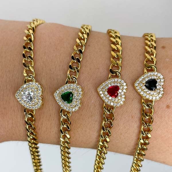 Palestro Milano Bracciali Cuore Verde Bracciale Cuoricino Prezioso