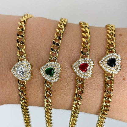 Palestro Milano Bracciali Cuore Verde Bracciale Cuoricino Prezioso