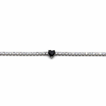 Palestro Milano Bracciali Nero Bracciale Tennis cuore