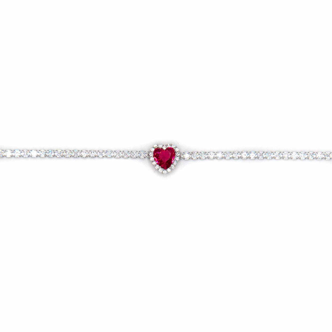 Palestro Milano Bracciali Rosso Rubino Bracciale Tennis cuore big