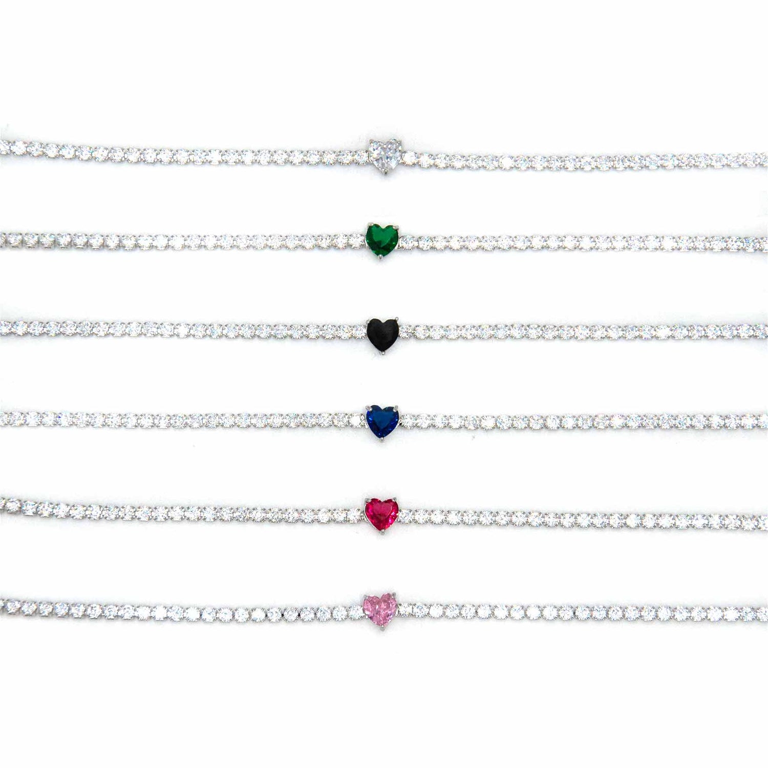 Palestro Milano Bracciali Total silver Bracciale Tennis cuore