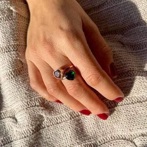 Palestro Milano Anelli Champagne / Silver Cuoricino