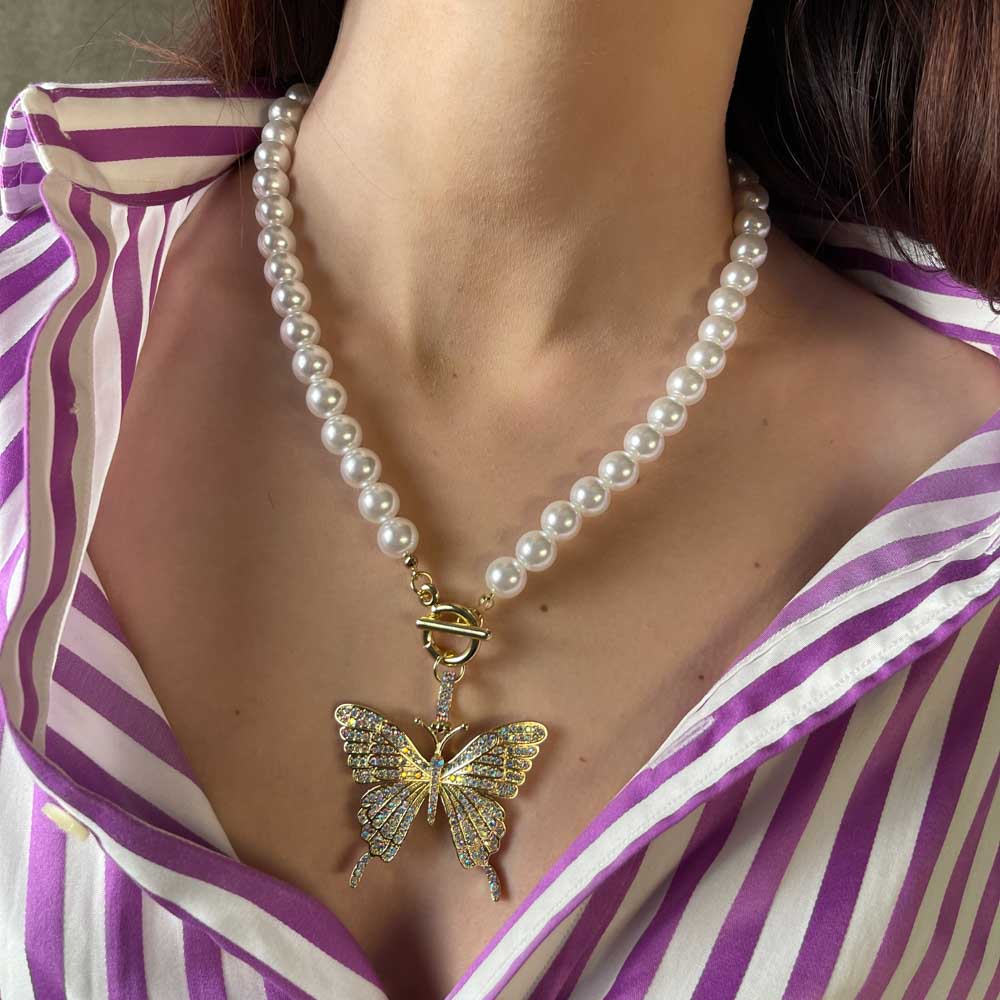 8 Stagioni Branelli Allentati Di Vetro Della Farfalla Di Colore Giallo Pallido A - Foto 4