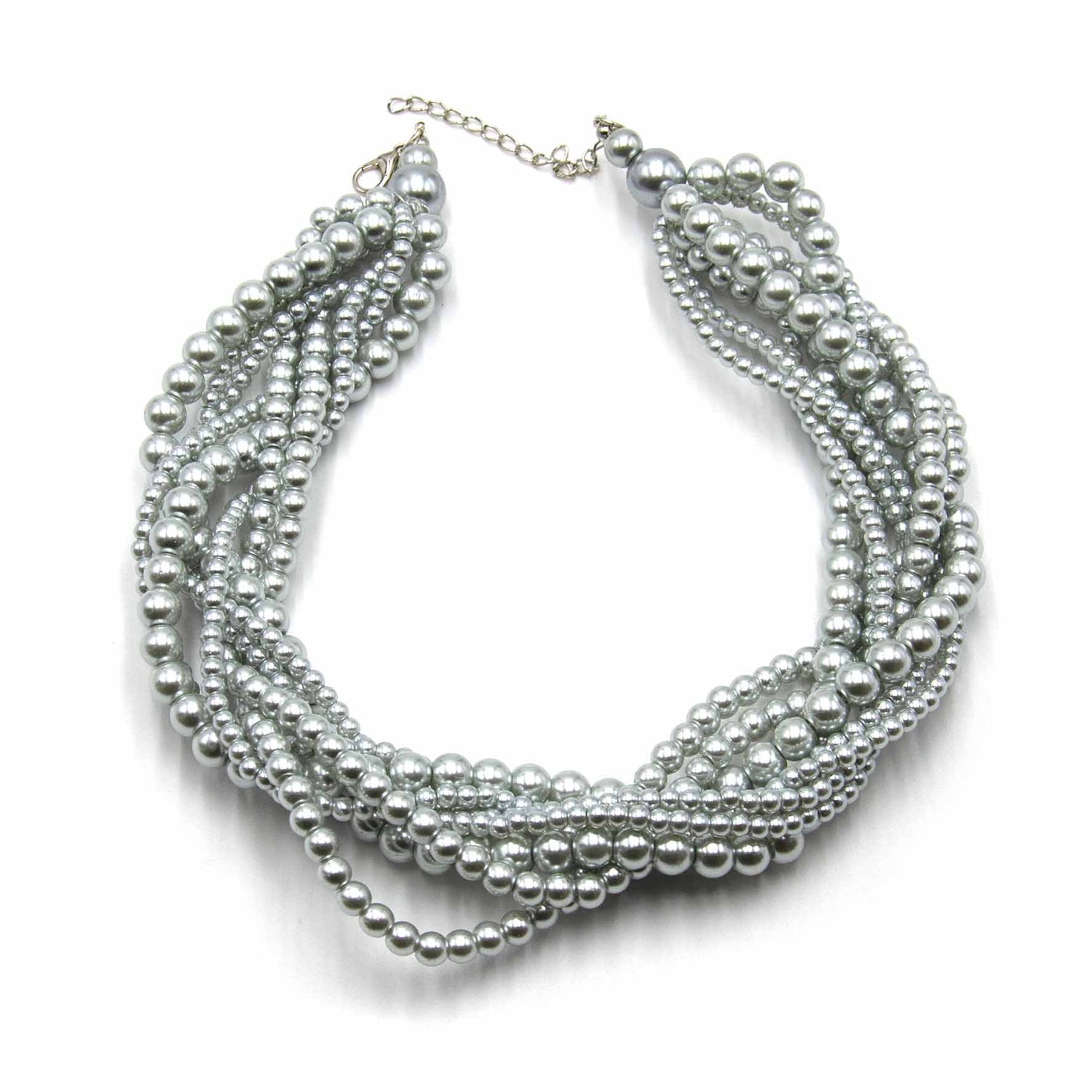 Palestro Milano Collane Grigio Fumè Intreccio di Perle