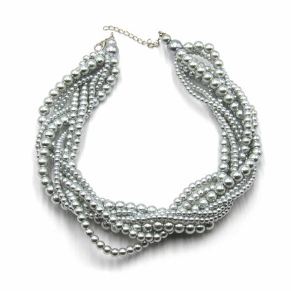 Palestro Milano Collane Grigio Fumè Intreccio di Perle