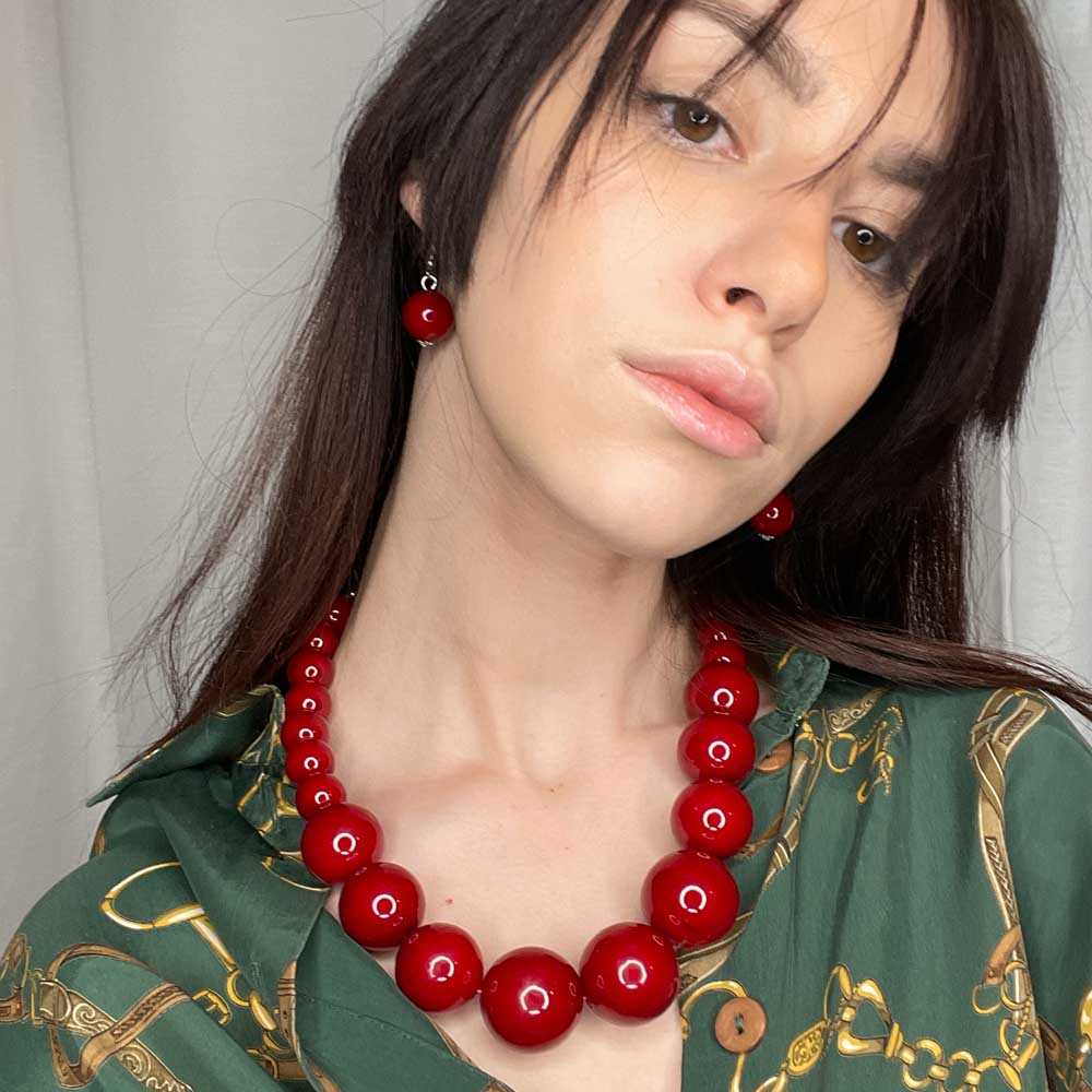 Palestro Milano Collane Rosso Bordeaux Donatella Set