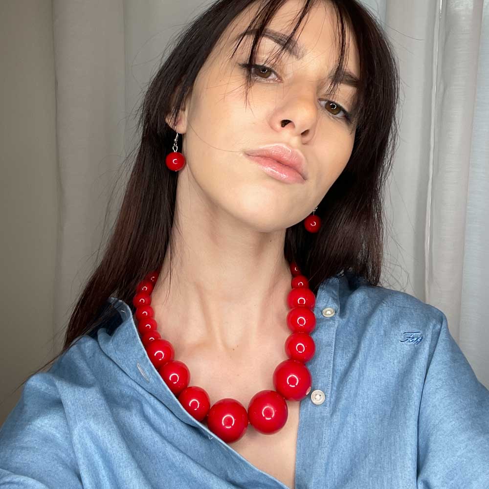 Palestro Milano Collane Rosso Fragola Donatella Set