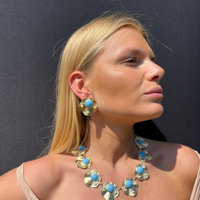 Palestro Milano Collane Turquoise Olimpia Set