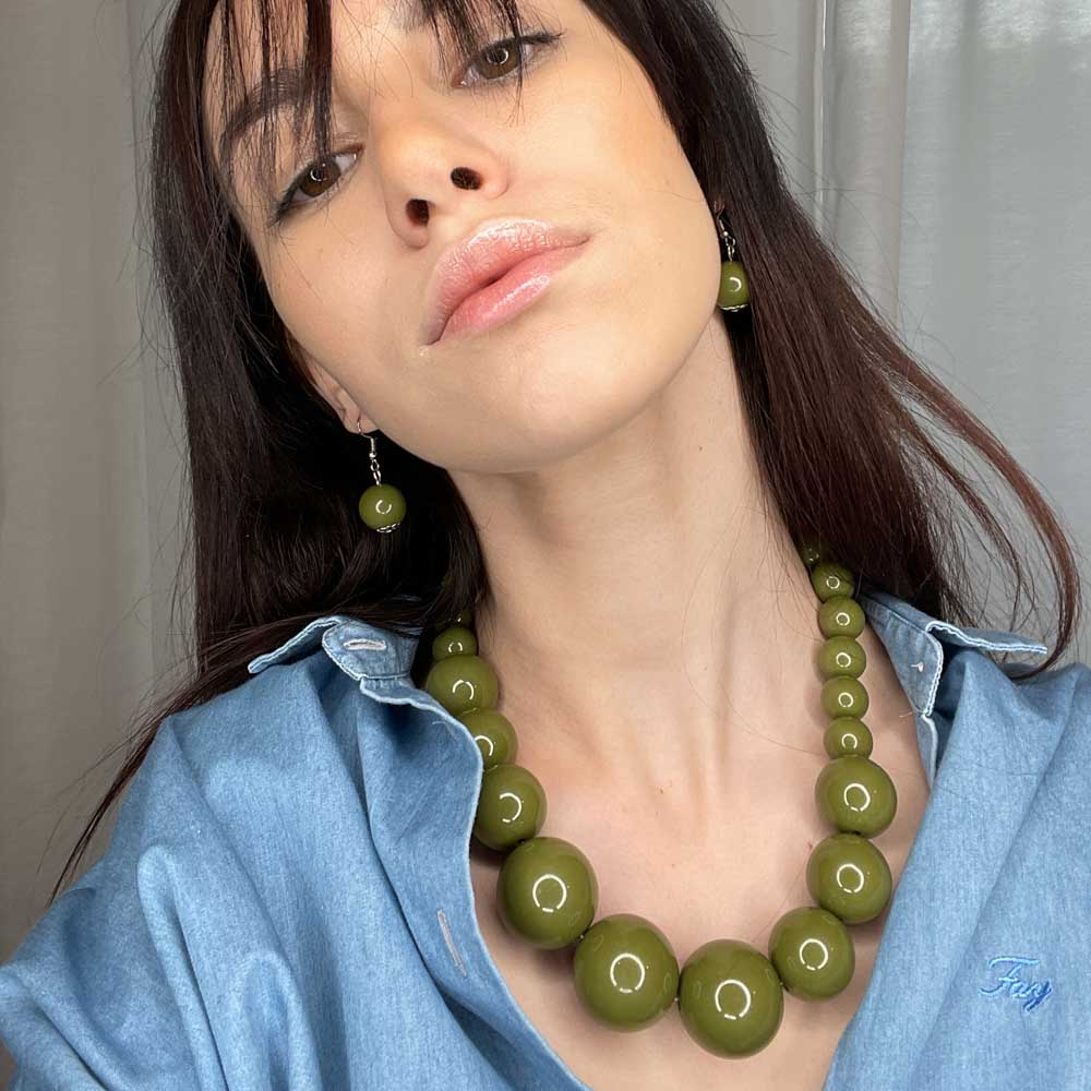 Palestro Milano Collane Verde Salvia Donatella Set