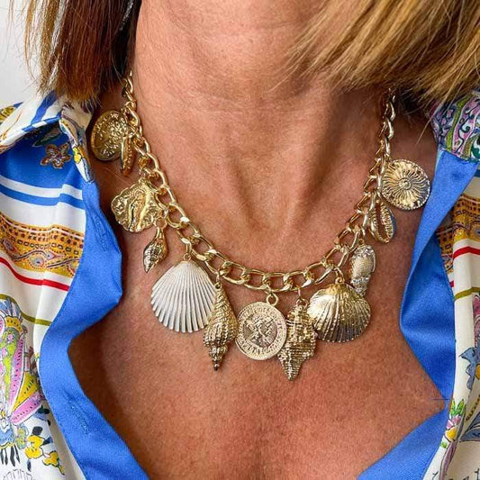 Palestro Milano Collane White Coins Conchiglie charms