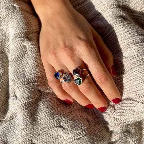 Palestro Milano Anelli Nero / Gold Cuoricino