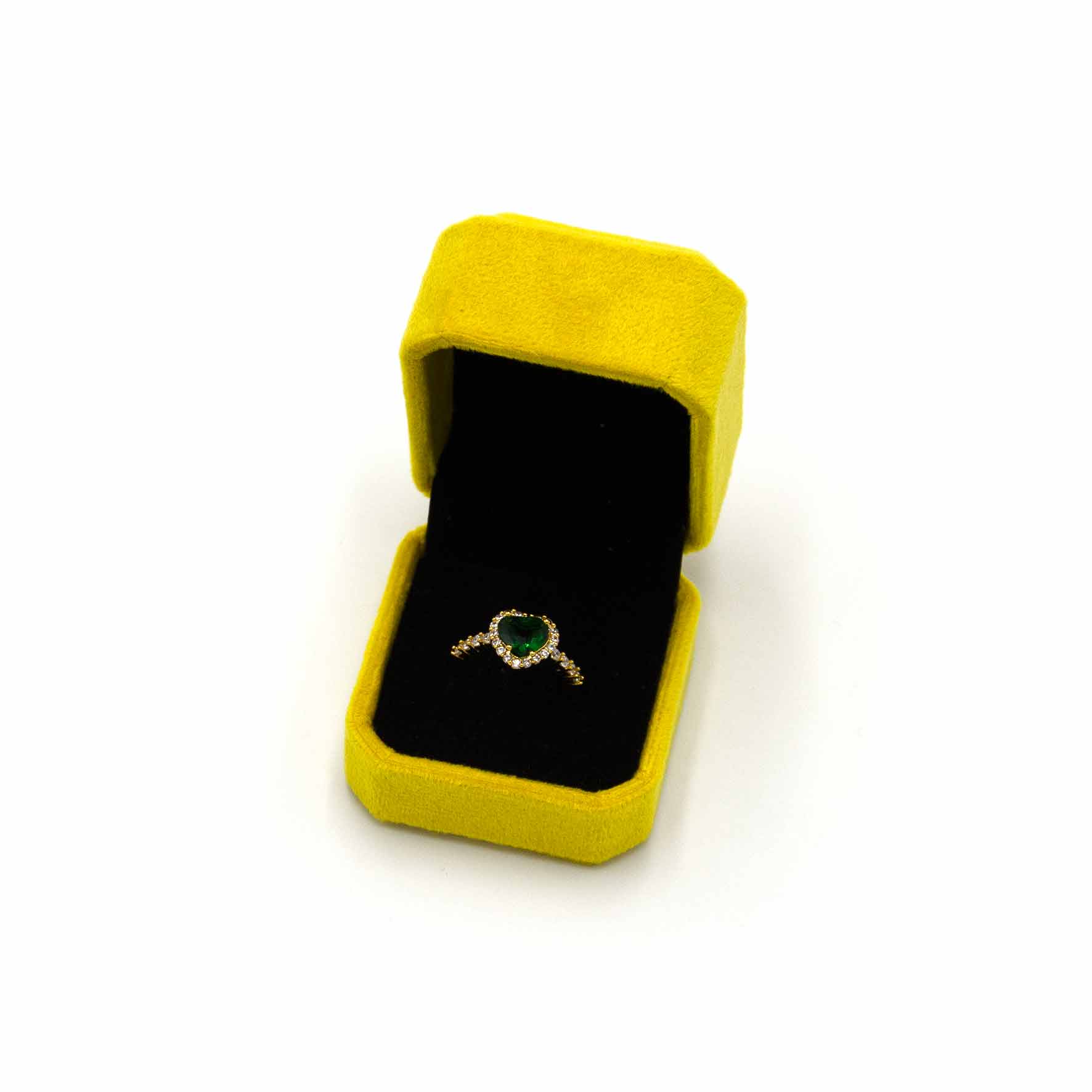 Palestro Milano Giallo Senape Box porta anello in velluto