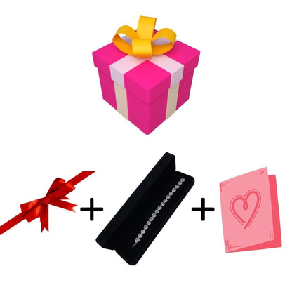 Palestro Milano Kit Regalo per Bracciale/Collana a catena Box + Kit Regalo (borsetta con fiocchetto e biglietto di auguri) - vale per un prodotto